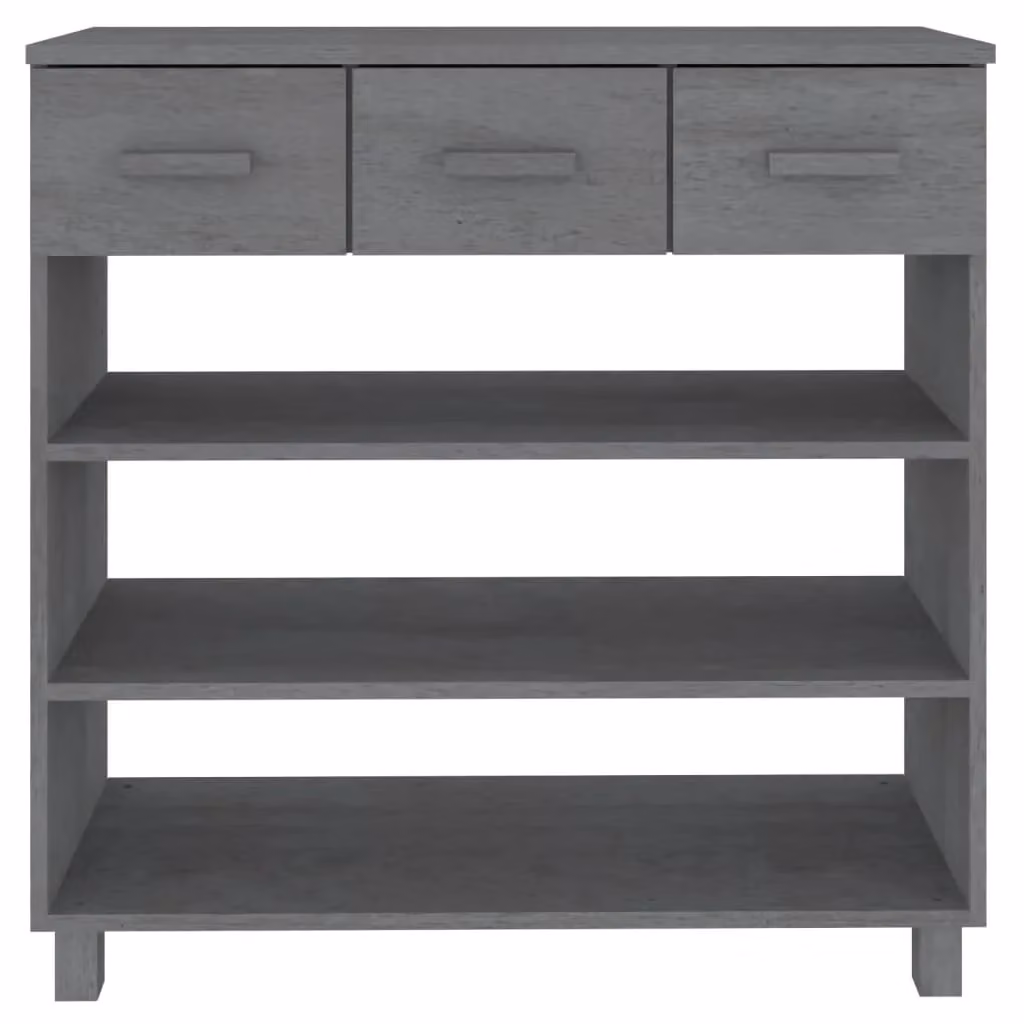 Berkfield Home HAMAR Console Table in Dark Grey Solid Pine Wood, W/D/H: 90 x 35 x 90 cm – 4
