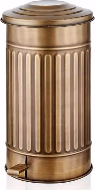 The Mia UK Mia Step On Pedal Rubbish Bin, 24L, Gold Steel