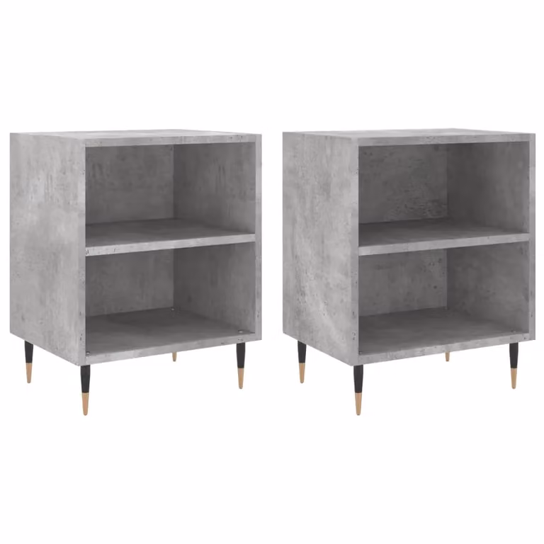 Berkfield Home Set of 2 Modern Wall Mounted Bedside Cabinets in Concrete Grey, W: 40 cm, D: 30 cm, H: 50 cm