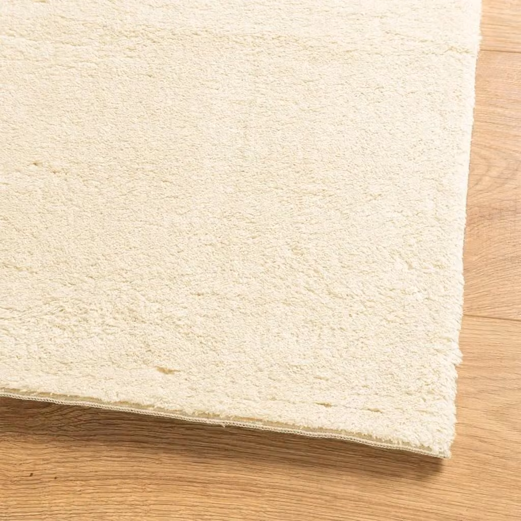 Berkfield Home HUARTE Square Short Pile Washable Rug in Beige, 160 x 160 cm