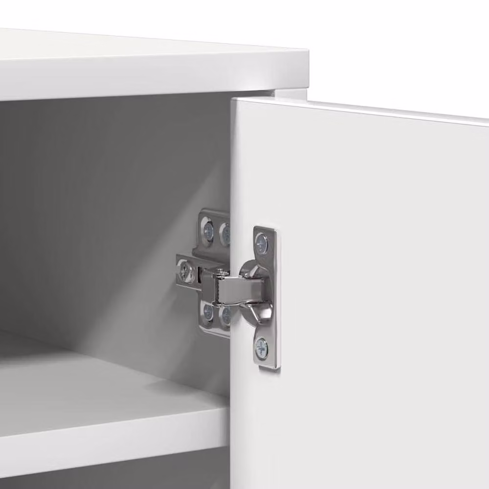 Berkfield Home Modern White Shoe Cabinet with Hinged Doors, W/D/H: 60 x 35 x 92 cm – 2