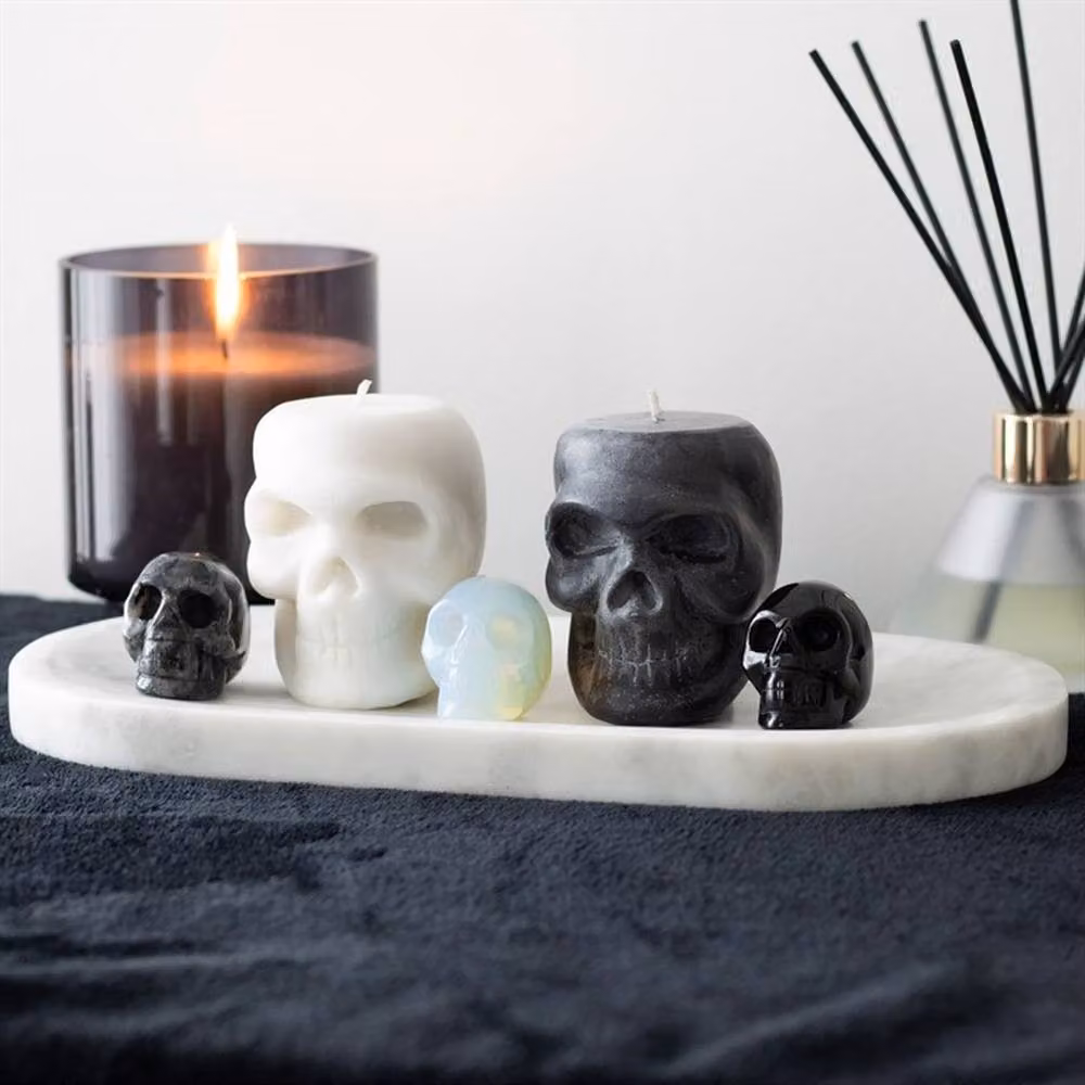 Uniqueful Opalite Crystal Skull Ornament in White – 2