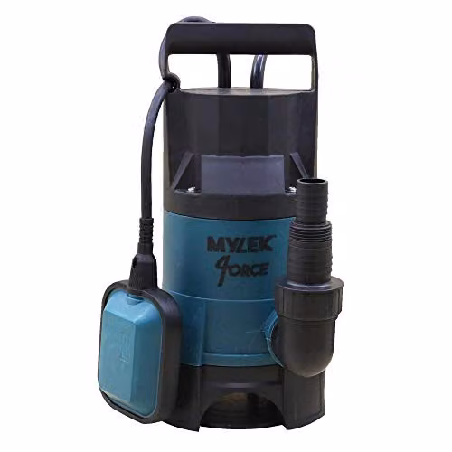 Mylek Submersible Water Pump 750W with 14000L/H Flow Rate and 20m Layflat Hose in Blue or Yellow – 5