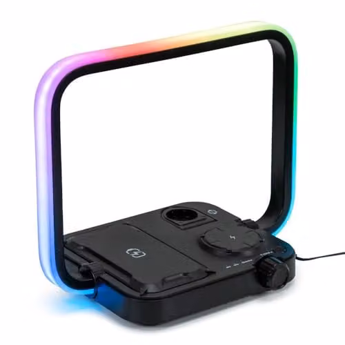 ValueLights 3-in-1 Wireless Charging Station and Colour Changing Light Pad in Black and Multicolour – 1