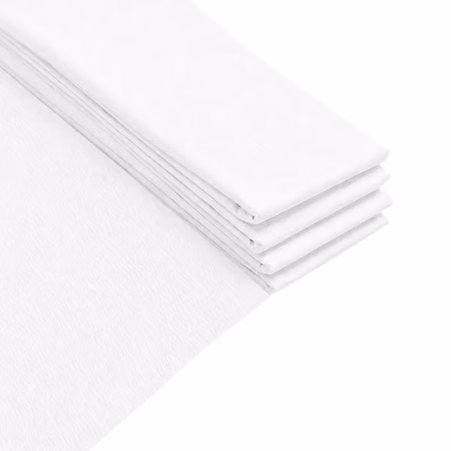 Janrax White Crepe Paper Sheets, Pack of 10, W: 50 cm, H: 2 m