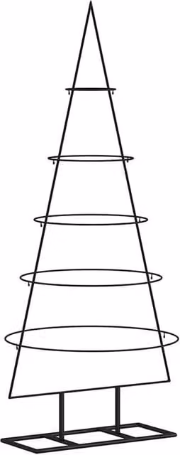 Berkfield Home Modern Metal Christmas Tree Decoration in Black, Height: 125 cm