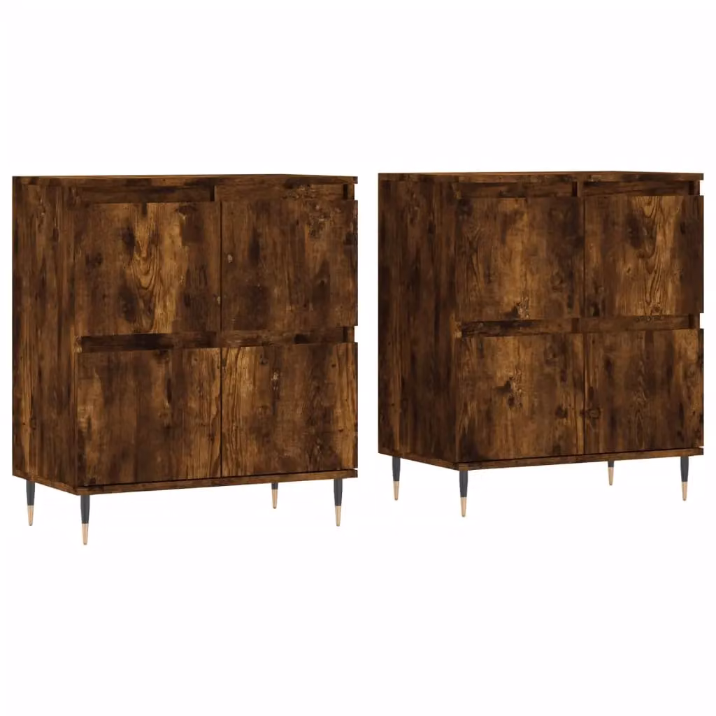 Berkfield Home Set of 2 Smoked Oak Sideboards in Brown – 2