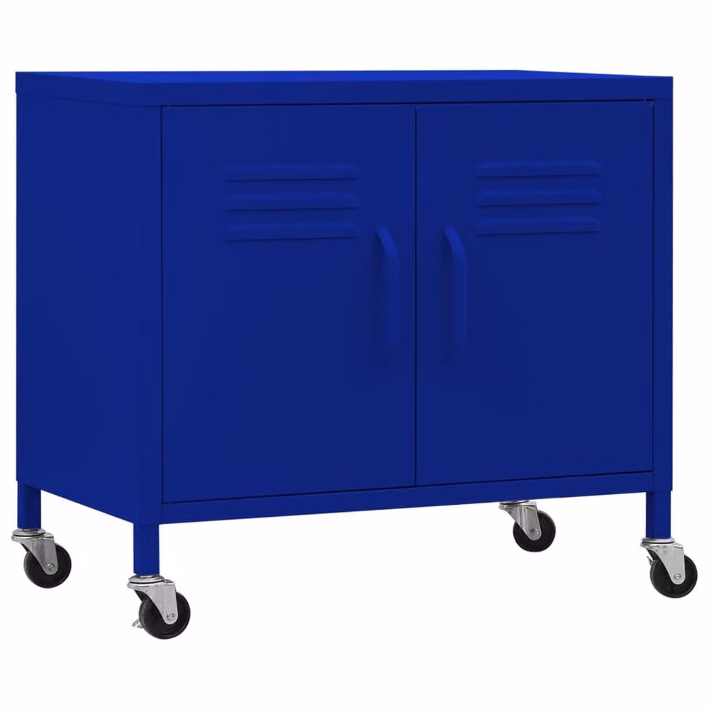 Berkfield Home Freestanding Metal Storage Cabinet in Navy Blue, W/D/H: 60 x 35 x 56 cm – 2