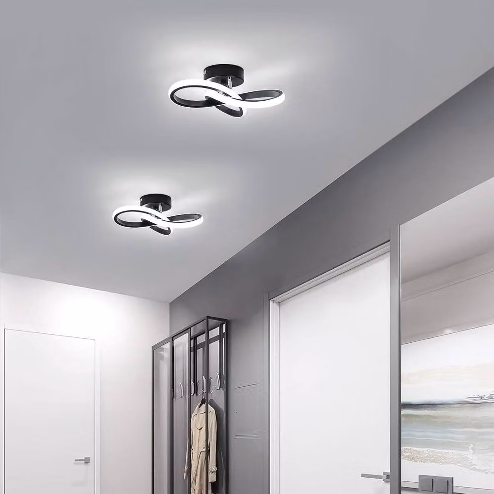 Goeco Modern Square LED Ceiling Light in Black, 22 W, 6500 K Cool White – 3