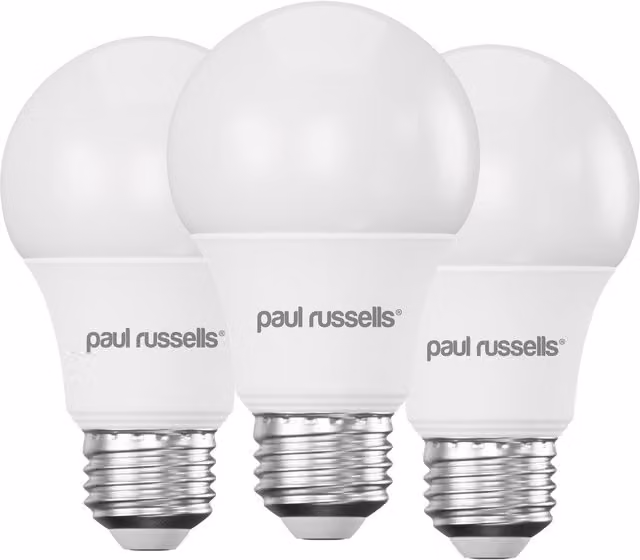 Paul Russell Dimmable LED Globe Bulb, E27, 8.5W (60W Equivalent), Warm White, Pack of 3