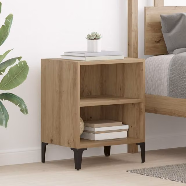 Berkfield Home Artisan Oak Bedside Cabinet in Brown, W/D/H: 40 x 30 x 50 cm
