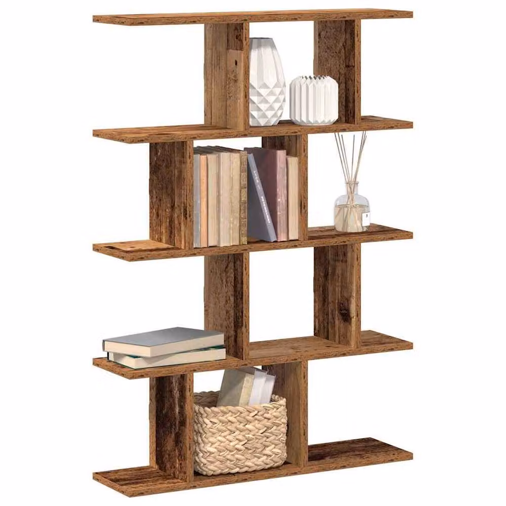 Berkfield Home Wall Mounted 12 Compartment Cube Shelf in Brown Old Wood Finish – 2