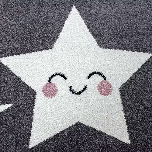 Bravich Grey Stars Kids Rug, W: 160 cm, D: 230 cm, OEKO-TEX Tested Anti-Allergic Childrens Play Mat for Bedroom and Nursery – 5
