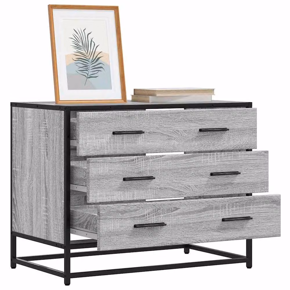 Berkfield Home Grey Sonoma Drawer Cabinet, W: 70 cm, D: 41 cm, H: 56 cm – 2