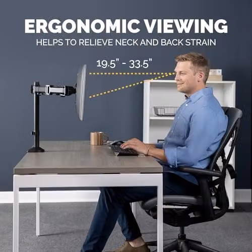 Fellowes Dual Monitor Arm Reflex Mount in Black for up to 30 inch Screens, VESA 75 x 75 mm and 100 x 100 mm – 8
