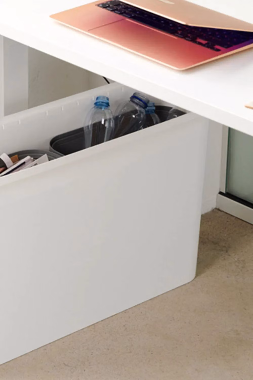 SmartStore Collect Slim Box Set with Wooden Lid in White, Large – 4