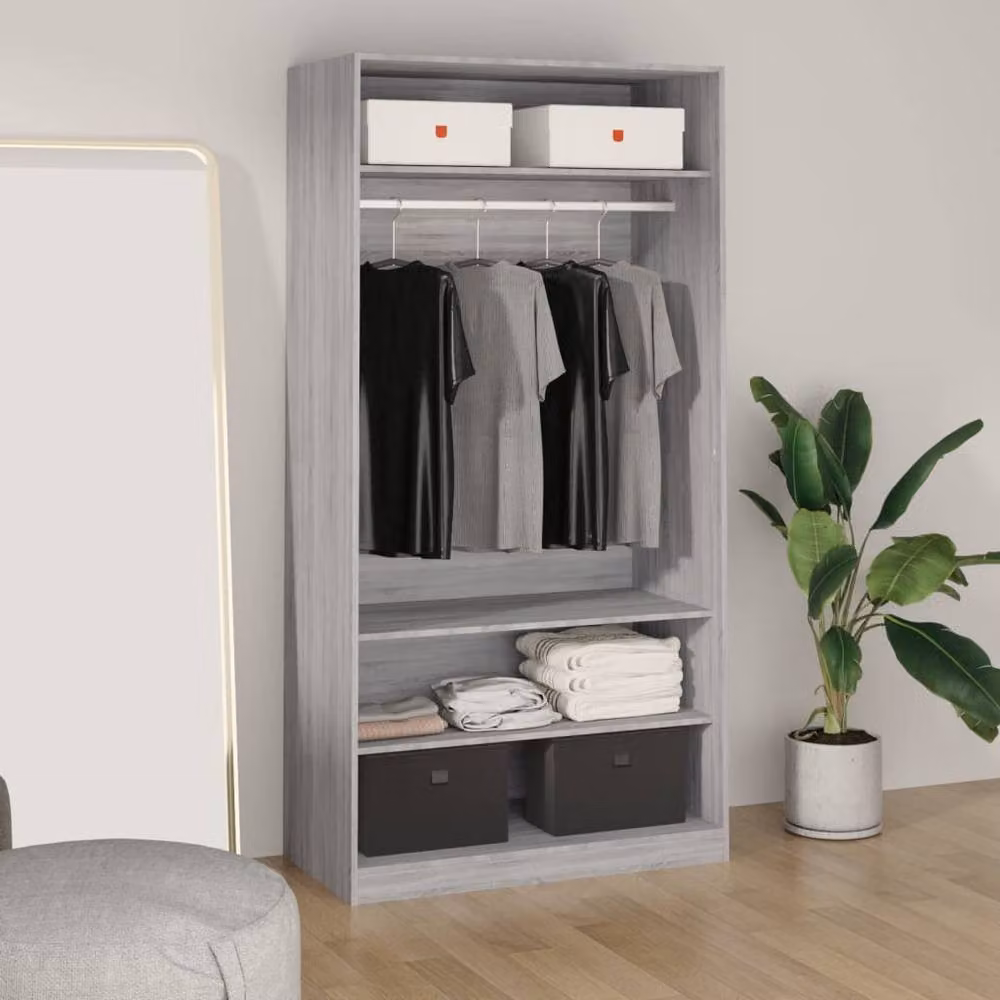 Berkfield Home Sonoma Grey Modern Wardrobe W/D/H: 100 x 50 x 200 cm – 2