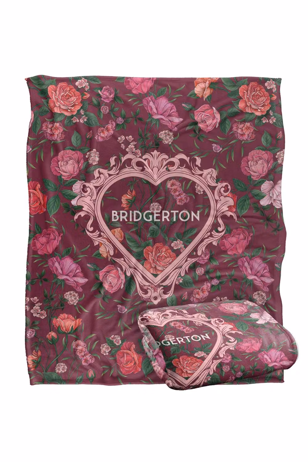 Netflix Bridgerton My Heart Calls Your Name Soft Fleece Throw Blanket, White and Multicolour, W: 152 cm, D: 127 cm – 2