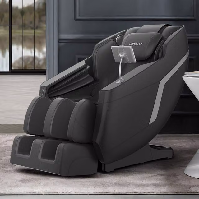 Livingandhome Zero Gravity Full Body Massage Chair with Heated Back and Touch Screen, Black