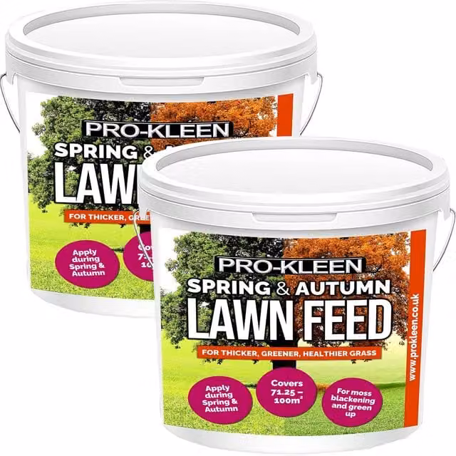 ProKleen Spring and Autumn Lawn Feed Grass Fertiliser, 2 x 2.5kg – 1