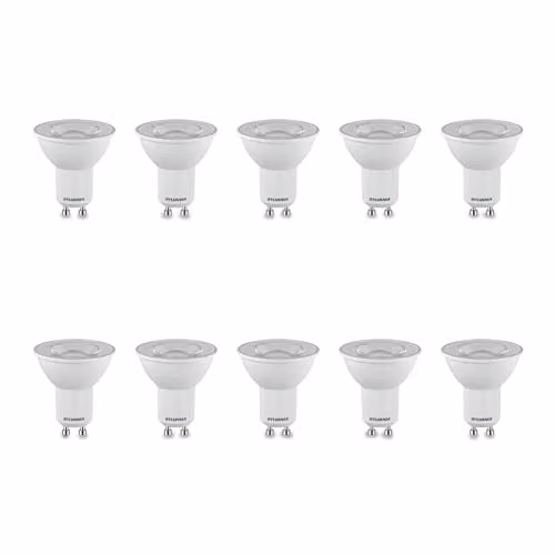 Sylvania RefLED ES50 LED GU10 Spotlight Bulb, 4.2W (45W Equivalent), 320 Lumens, Warm White 3000K, Pack of 10 – 1