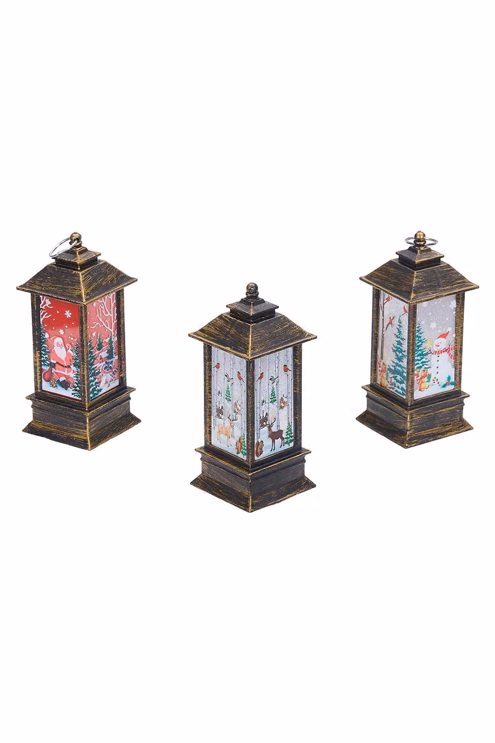 Living and Home Set of 3 Bronze Metal Christmas Lanterns for Tabletop Decoration – 4