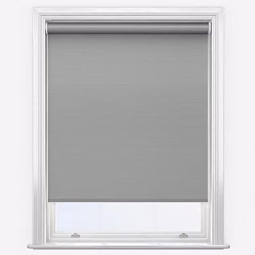 New Edge Blinds Grey Motorised Thermal Blackout Roller Blind, Width: 55 cm