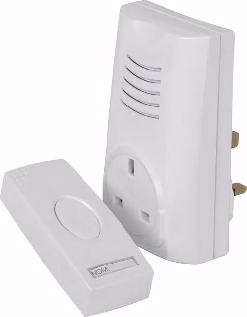 Garden Mile Battery Operated Wireless Plug In Doorbell Chime, White