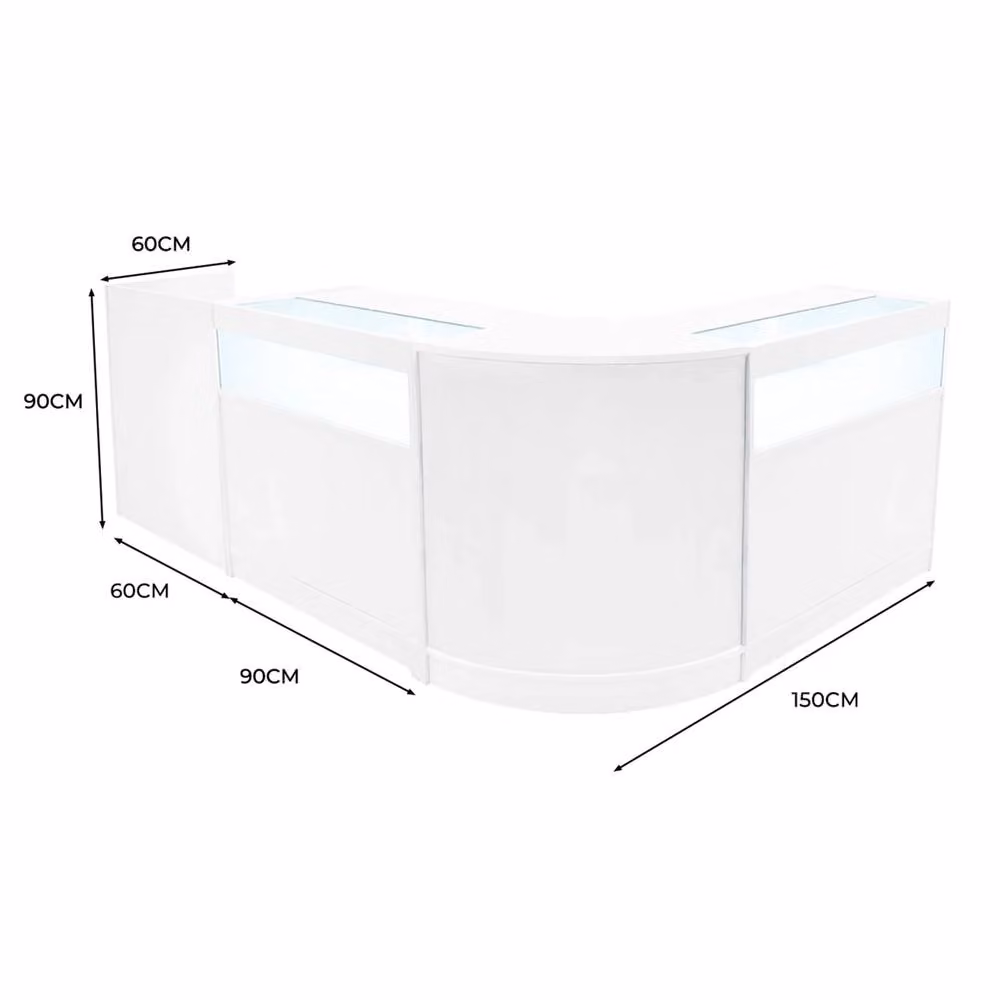 Monstershop Luna LED Shop Counter Set in White (CM60, TB60 and 2 x B900) – 1