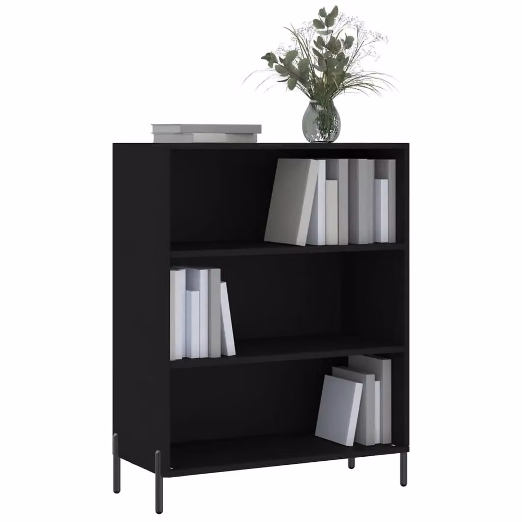 Berkfield Home Modern Black Shelf Cabinet with Internal Shelves, W: 69.5 cm, D: 32.5 cm, H: 90 cm – 3