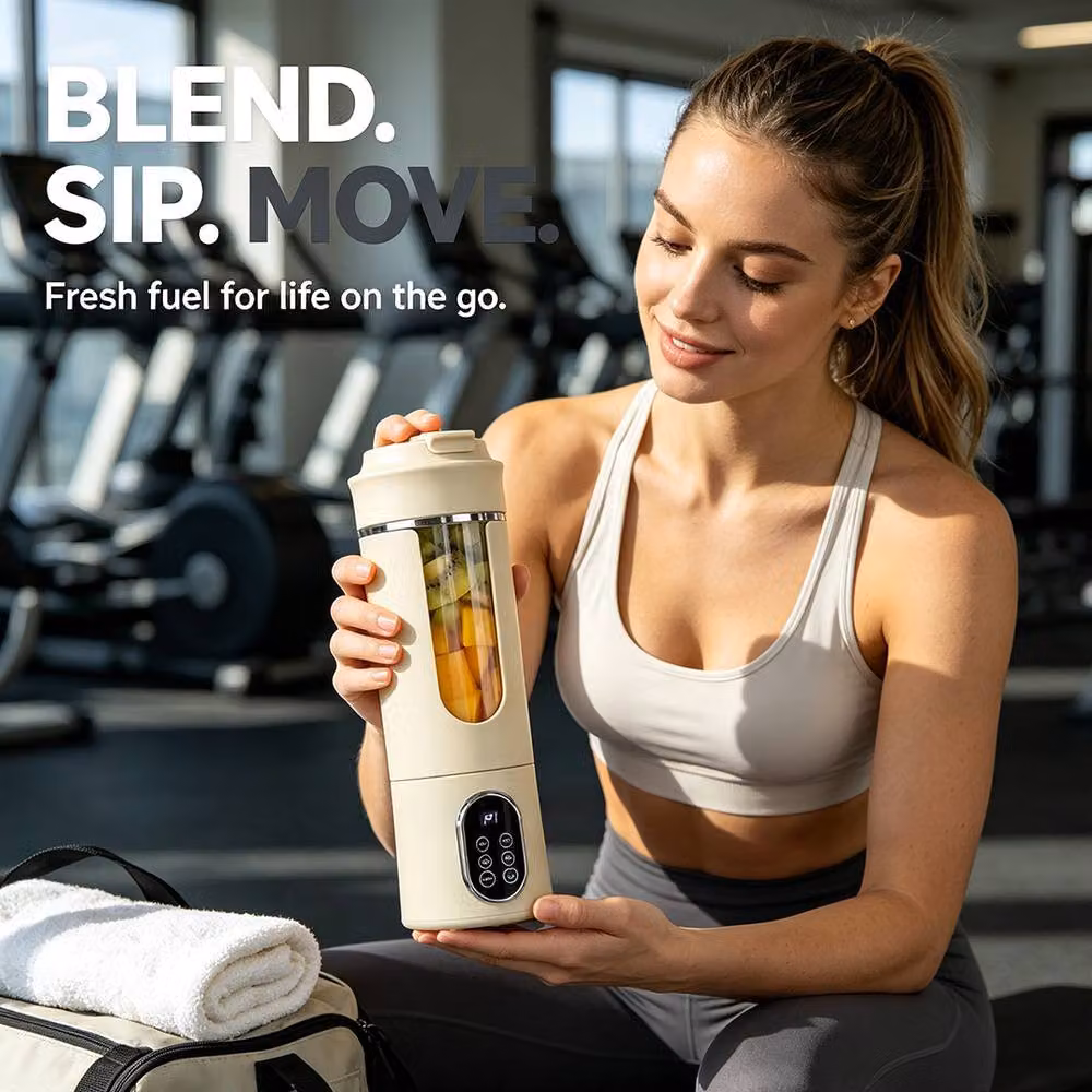 Ventryn Beige USB Rechargeable Mini Juicer and Portable Blender – 5