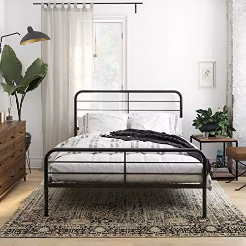 DHP Millie Industrial Metal Bed in Black, W/D/H: 140 x 200 x 143.5 cm – 3