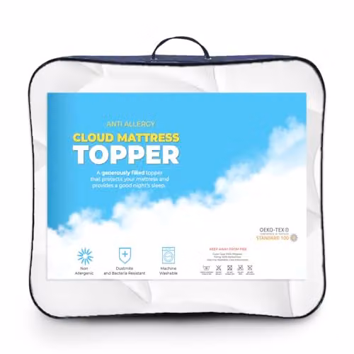 Velosso Cloud Hypoallergenic Mattress Topper in White, King Size