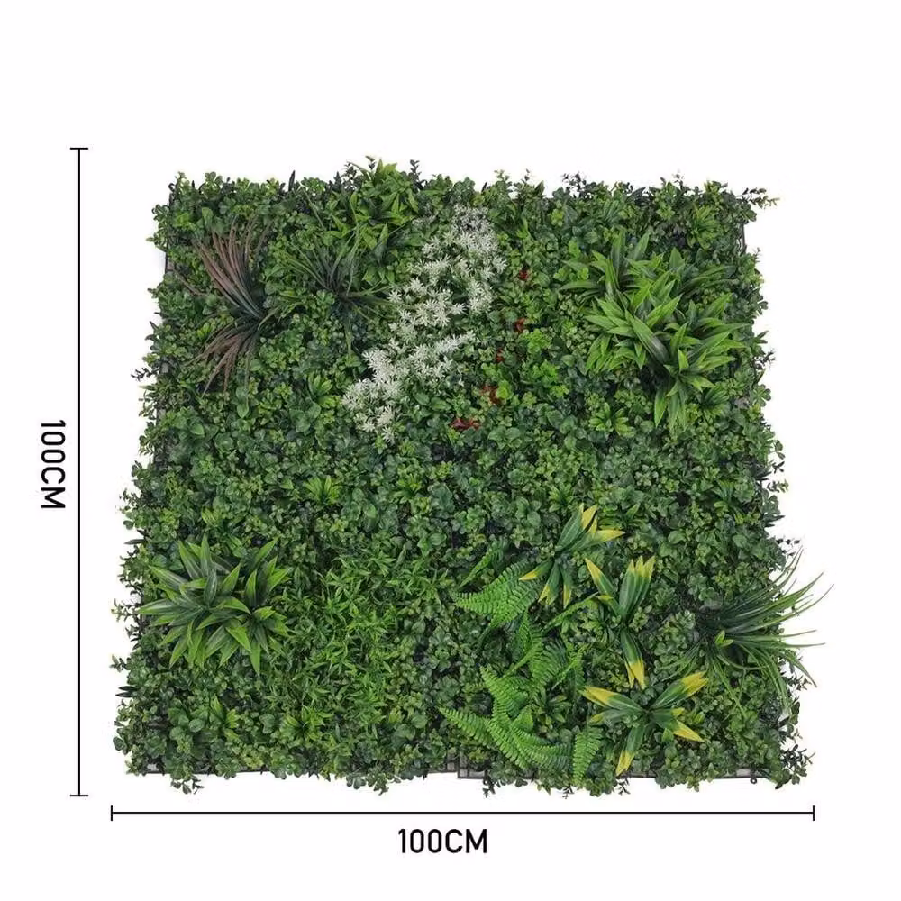 KORVIXA Large Artificial Floral Wall Panels in Green, W/H: 100 x 100 cm – 2