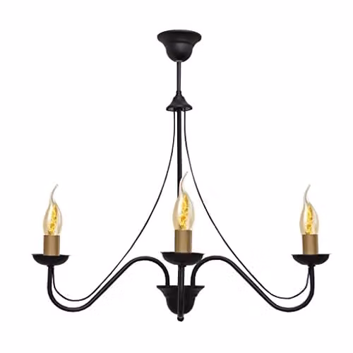 Netlighting Helam Malbo Multi Arm Pendant Ceiling Light in Black Patina, Diameter: 60 cm