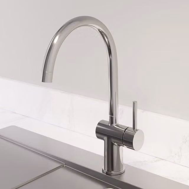 Kitchflow Single Lever Kitchen Mixer Tap with Swivel Spout in Chrome