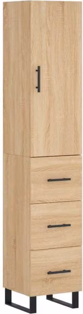 Berkfield Home Sonoma Oak Highboard in Beige, W/D/H: 34.5 x 34 x 180 cm – 1