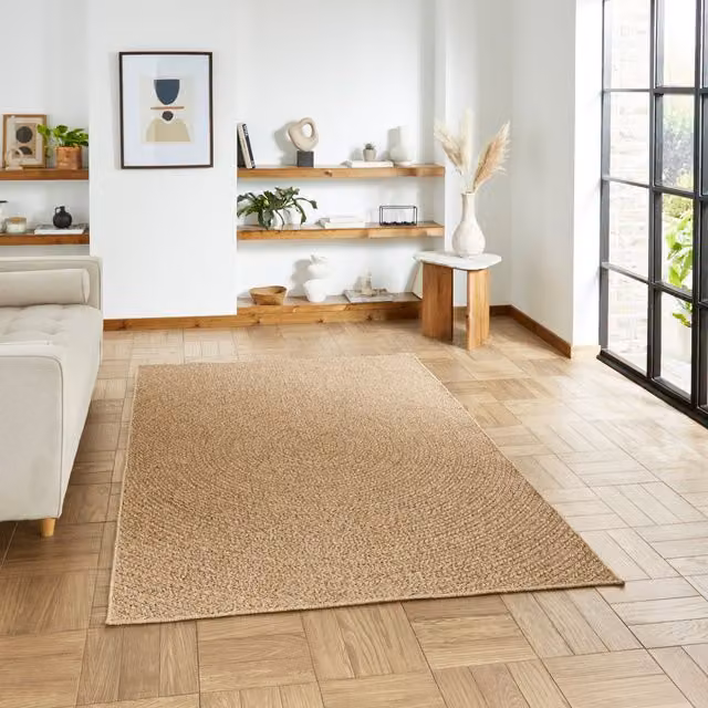 Terrys Nomad 5004 Modern Machine Woven Outdoor Garden Rug in Brown and Beige
