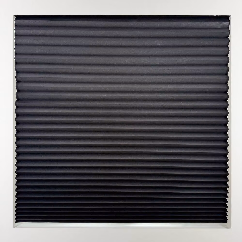 FURNISHED Stick On Blackout Pleated Blinds in Black, Width: 115 cm, Height: 210 cm – 4