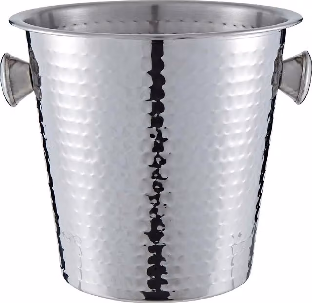 Buckingham Stainless Steel Champagne and Wine Bucket with Hammered Effect, Silver, 4.8 l