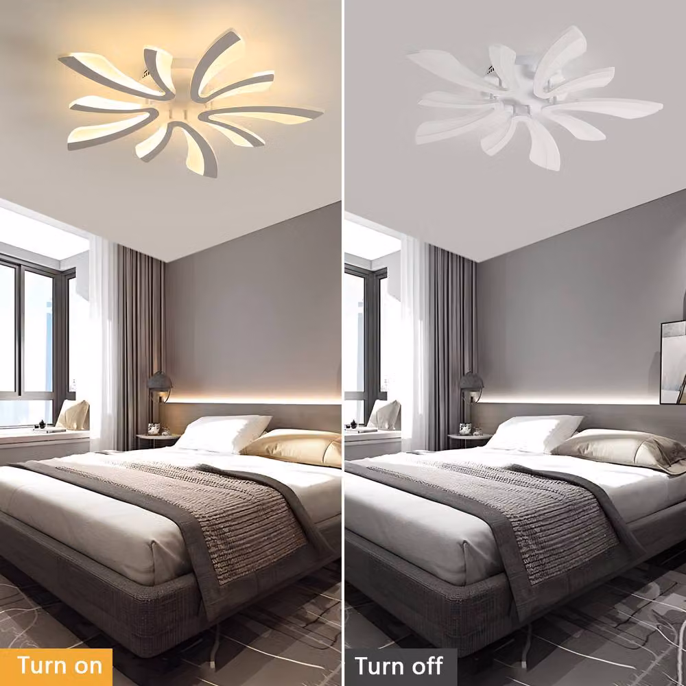Pheashine Modern White V-Shape LED Ceiling Light, 50W, 3000K Warm White, Diameter: 68 cm – 3