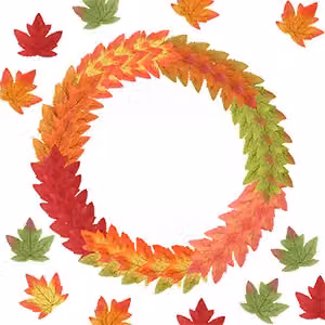 Neel Blue Multicolour Artificial Autumn Maple Leaves, 100pcs Polyester Textile Foliage – 6
