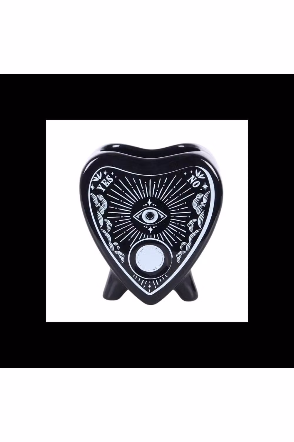 KDMD Black Planchette Ceramic Flower Vase with Gothic Talking Board Design – 2