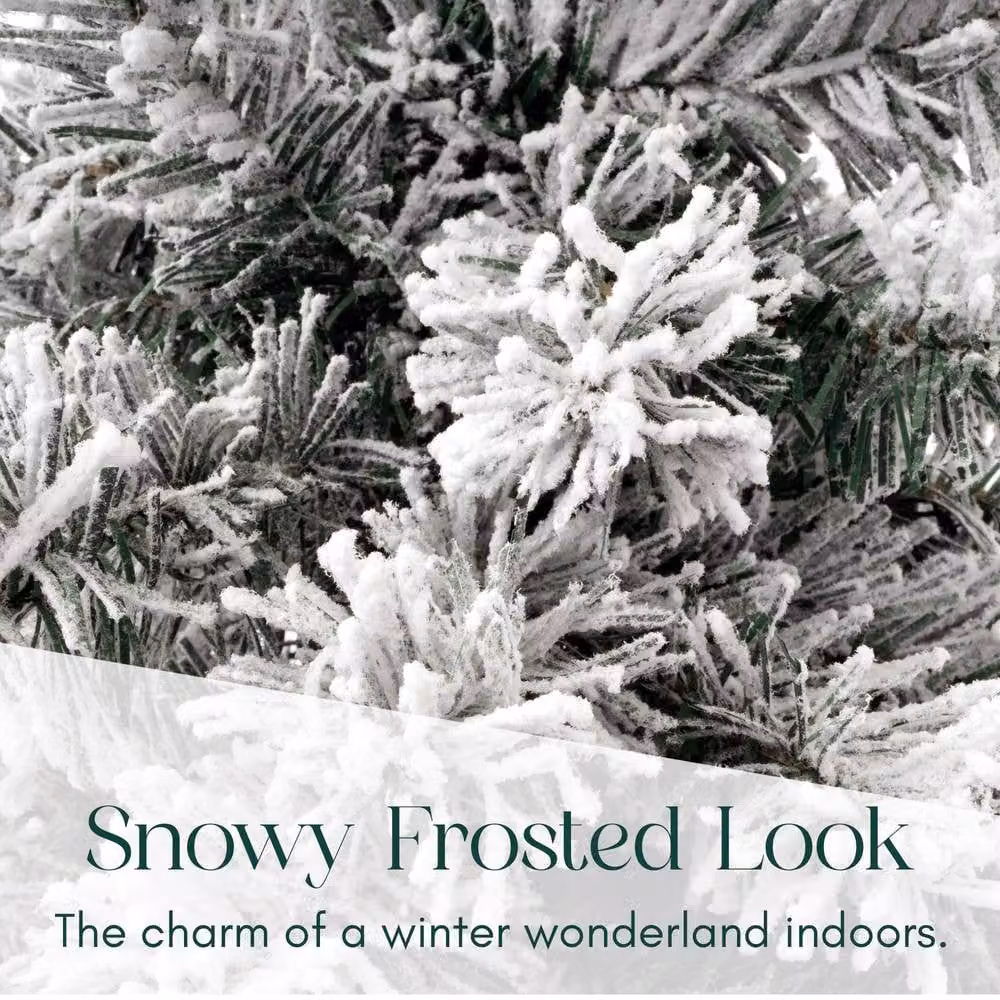 Pelle & Sol White Snow Tipped Flocked Christmas Tree – 4