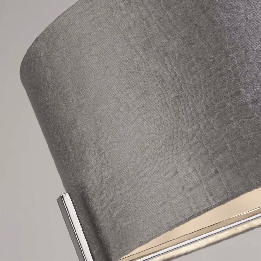 Lighting Collection Aligator Modern Silver and Grey Fabric Ceiling Light – 2