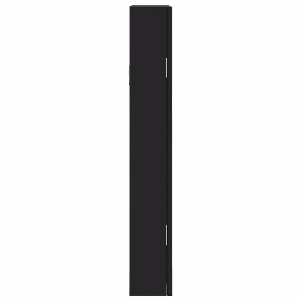Berkfield Home Wall Mounted Mirror Jewellery Cabinet in Black, W: 37.5 cm, D: 10 cm, H: 67 cm – 6