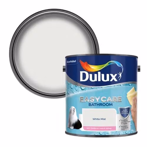 Dulux Easycare Bathroom Soft Sheen Paint, White, 2.5 l