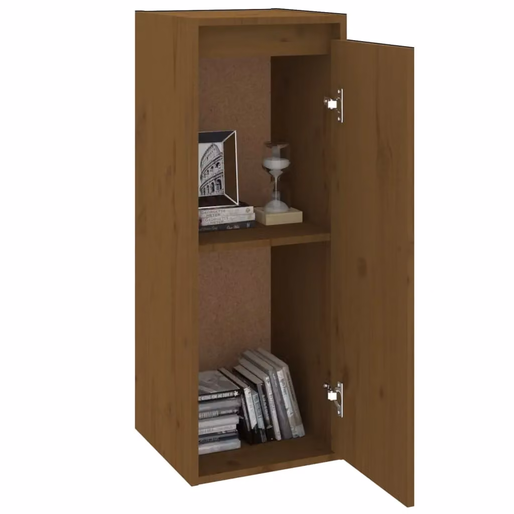 Berkfield Home Set of 2 Solid Wood Pine Wall Cabinets in Honey Brown, W/D/H: 30 x 30 x 80 cm – 3