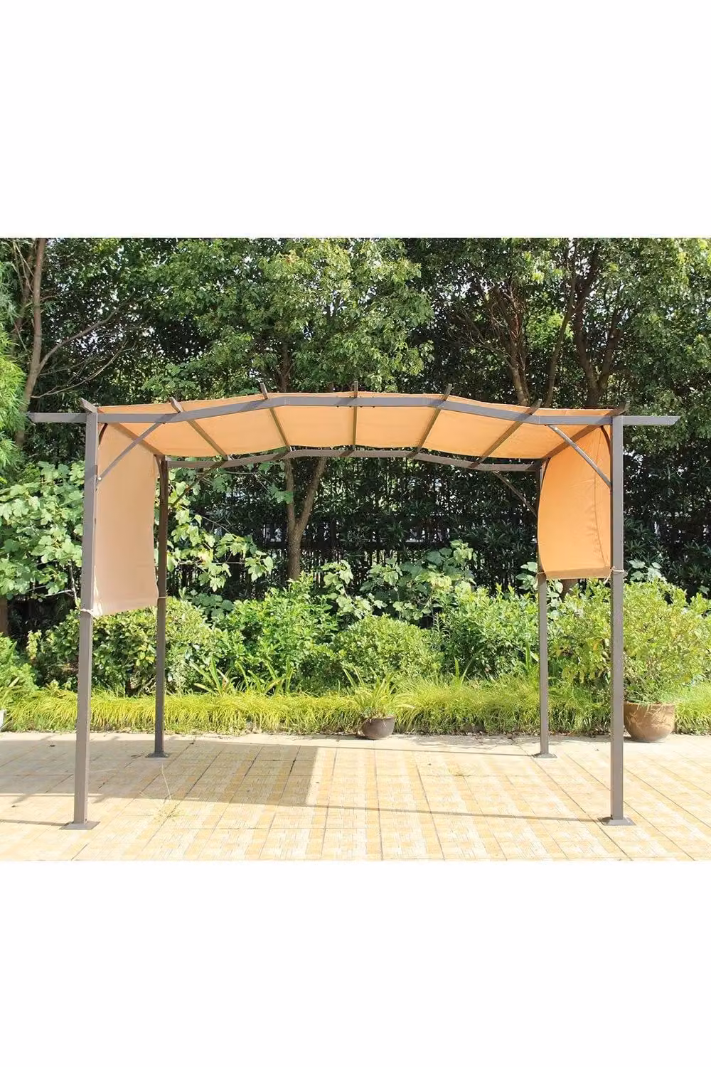Royalcraft San Remo Sliding Pergola in Light Brown, W: 3.66 m, D: 2.75 m – 2