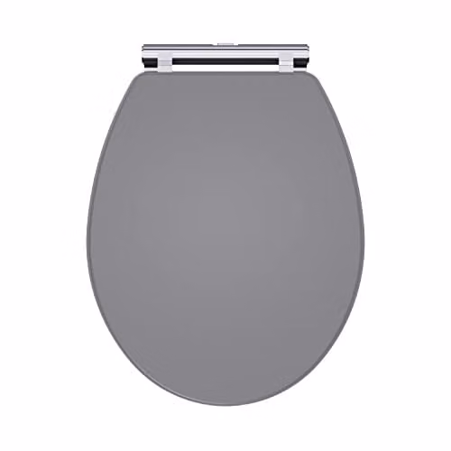 nuie CLA299 Classique Traditional Wooden Toilet Seat with Soft Close, Satin Grey, W: 451 mm, D: 350 mm, H: 60 mm